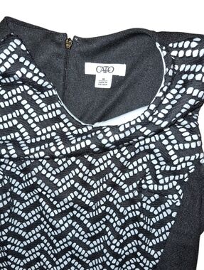 Cato Black and White Lace Overlay Sheath Dress